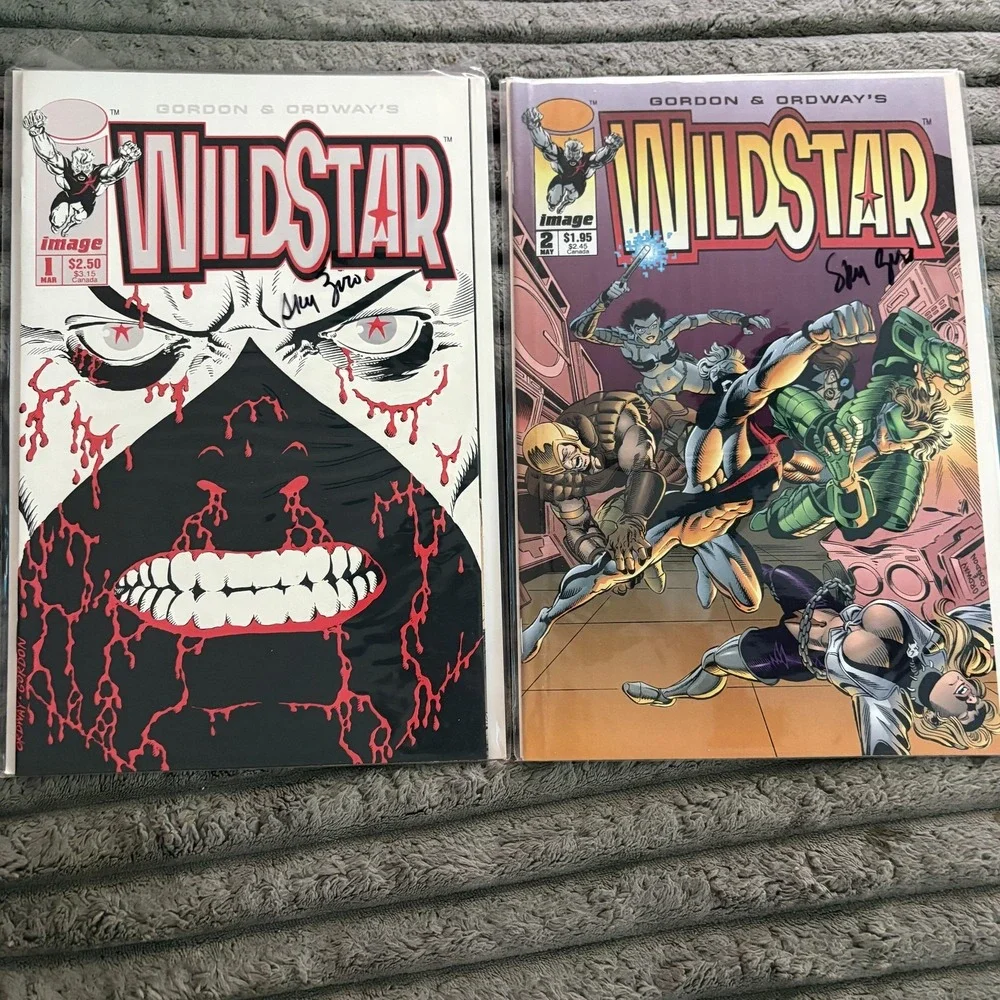 Wildstar Issues #1-2 Image Comics 1993 Signed Superhero Set
